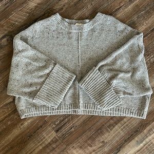 Cropped crew sweater